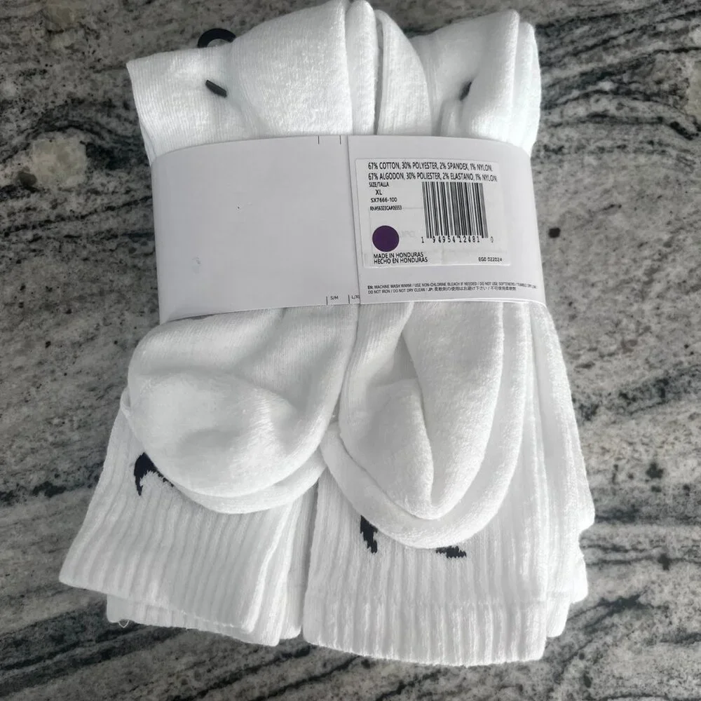 Nike everyday cotton cushioned dry fit socks mens 12-15 (6 pairs) - Picture 2 of 5
